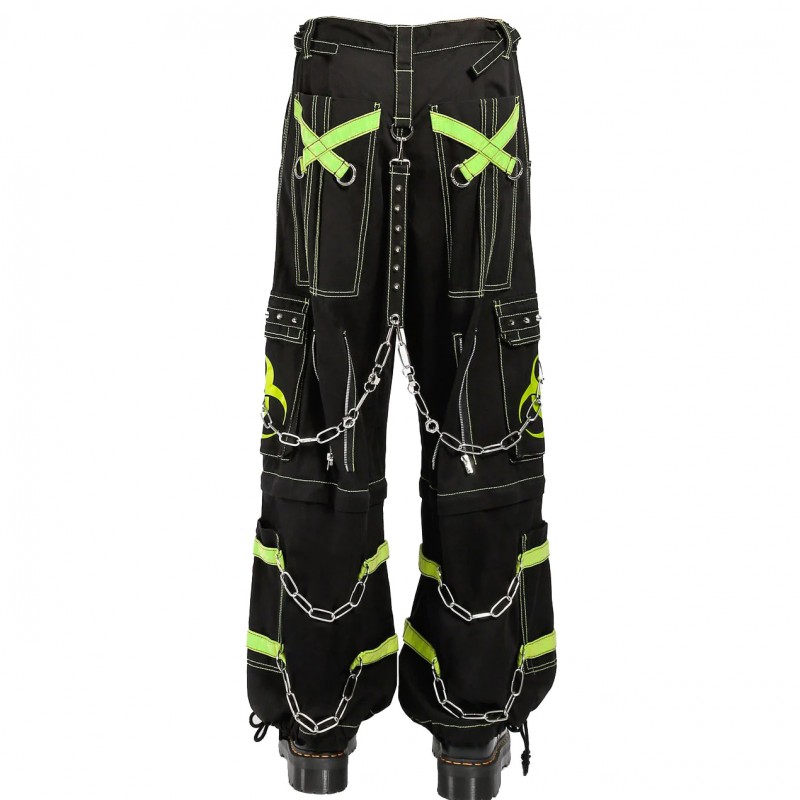 Men Gothic Trousers Bondage Pants With Zip Off Legs to Shorts